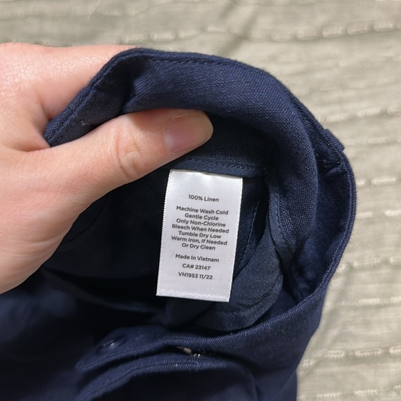 NWT Talbots Bristol Crop Linen Navy Pants 14P - Picture 6 of 6